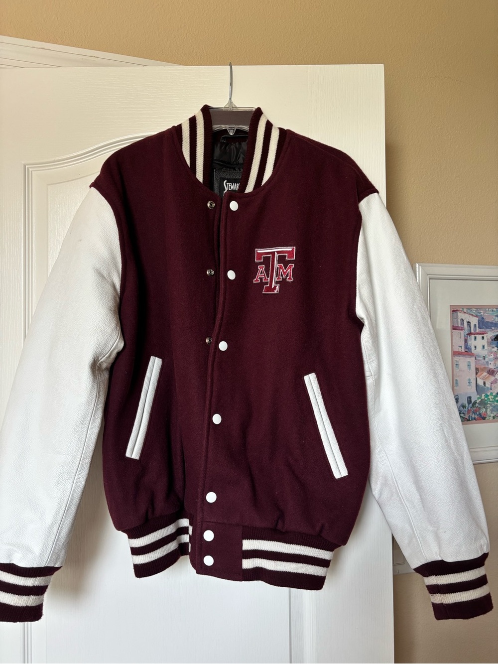 Texas A&M Maroon & White Varsity Jacket